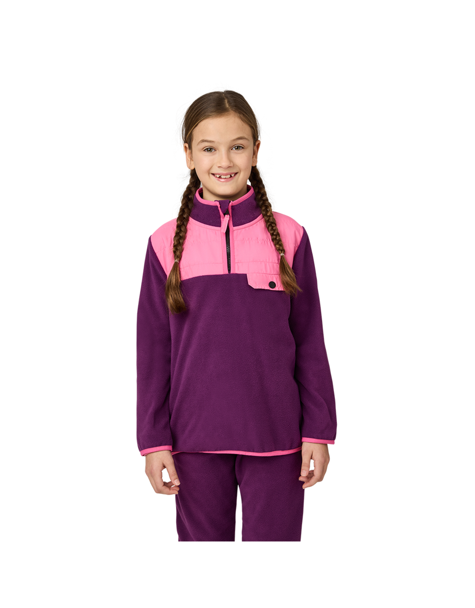 KOMBI B3 COZY FLEECE CREW TOP JR ORCHID