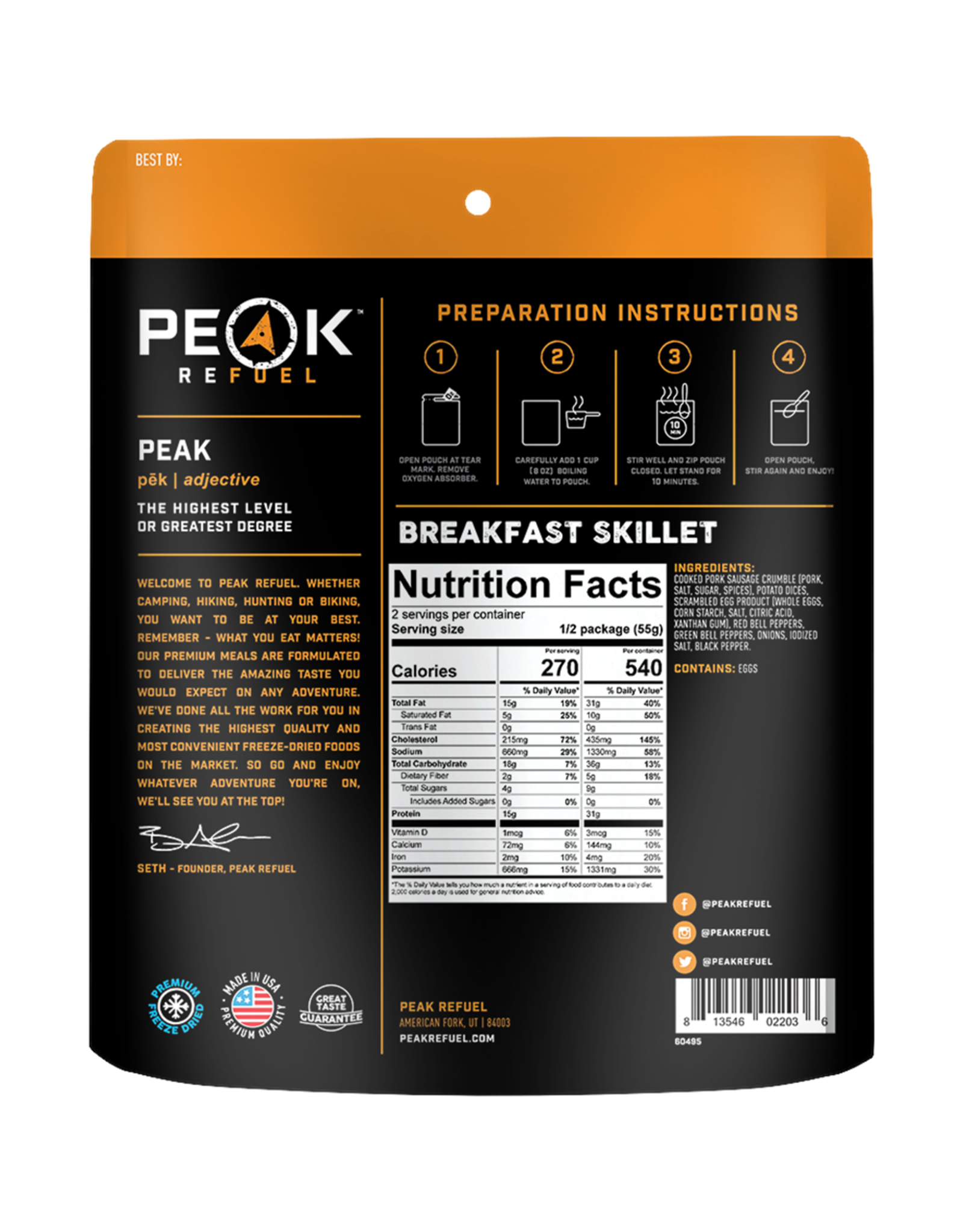 PEAK REFUEL BREAKFAST SKILLET
