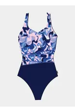 WOMEN MARBLE SWIRL SPLICE SUIT