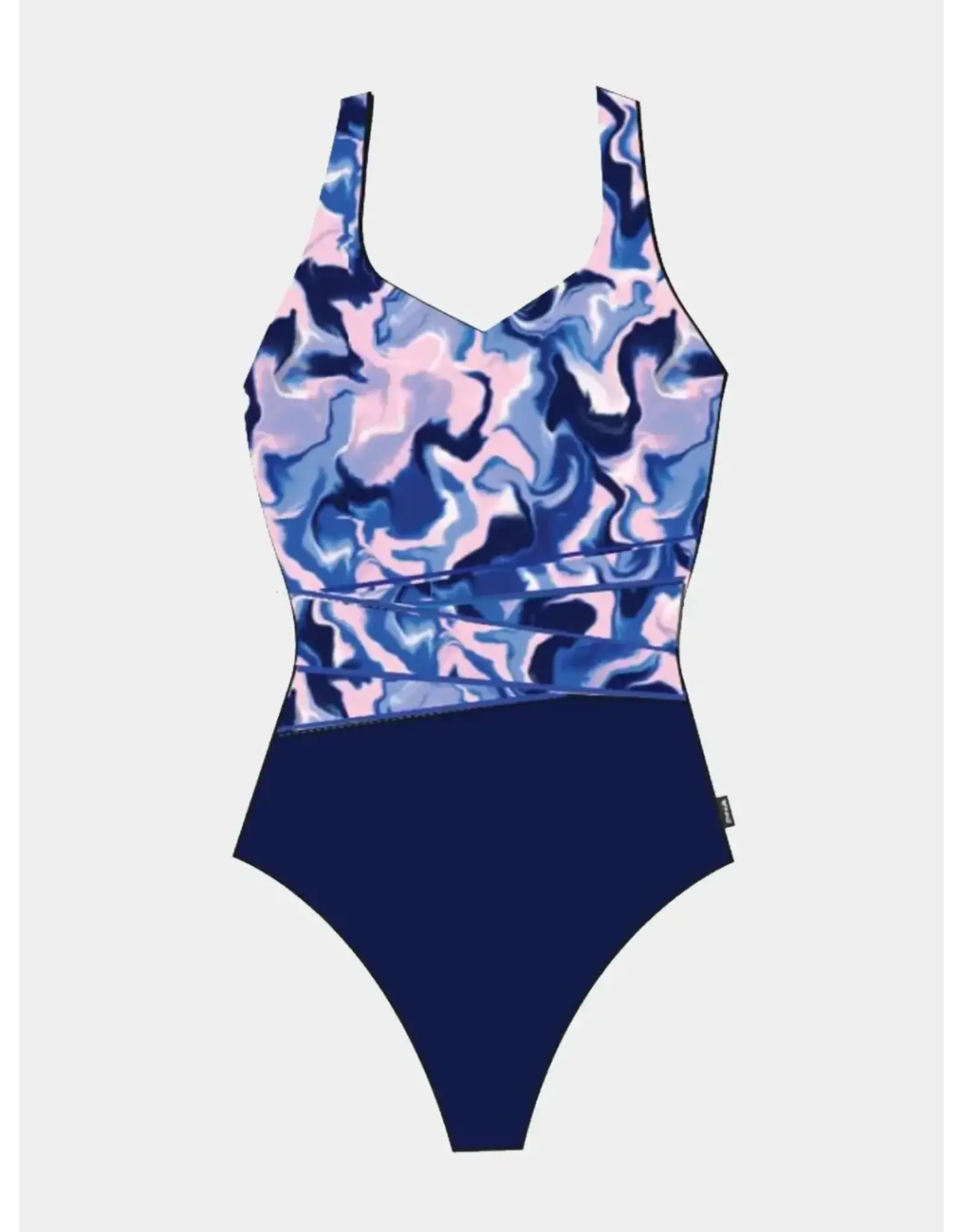 WOMEN MARBLE SWIRL SPLICE SUIT