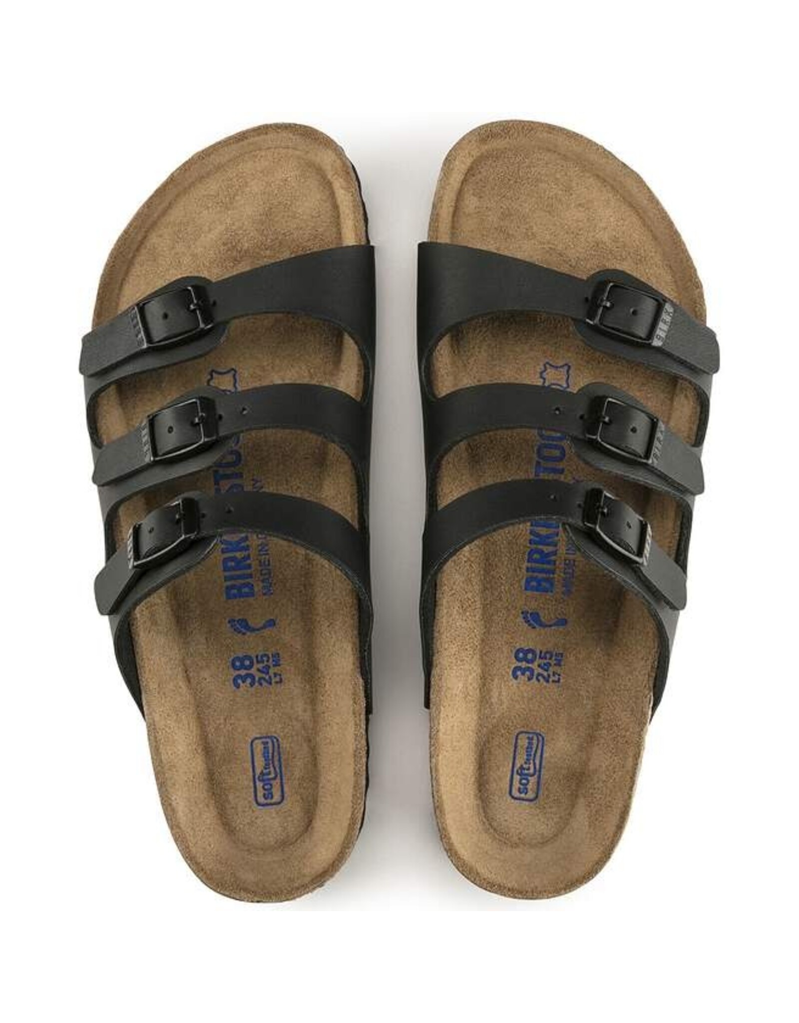 BIRKENSTOCK FLORIDA SOFT FOOTBED BLACK BIRKO-FLOR NARROW SANDAL