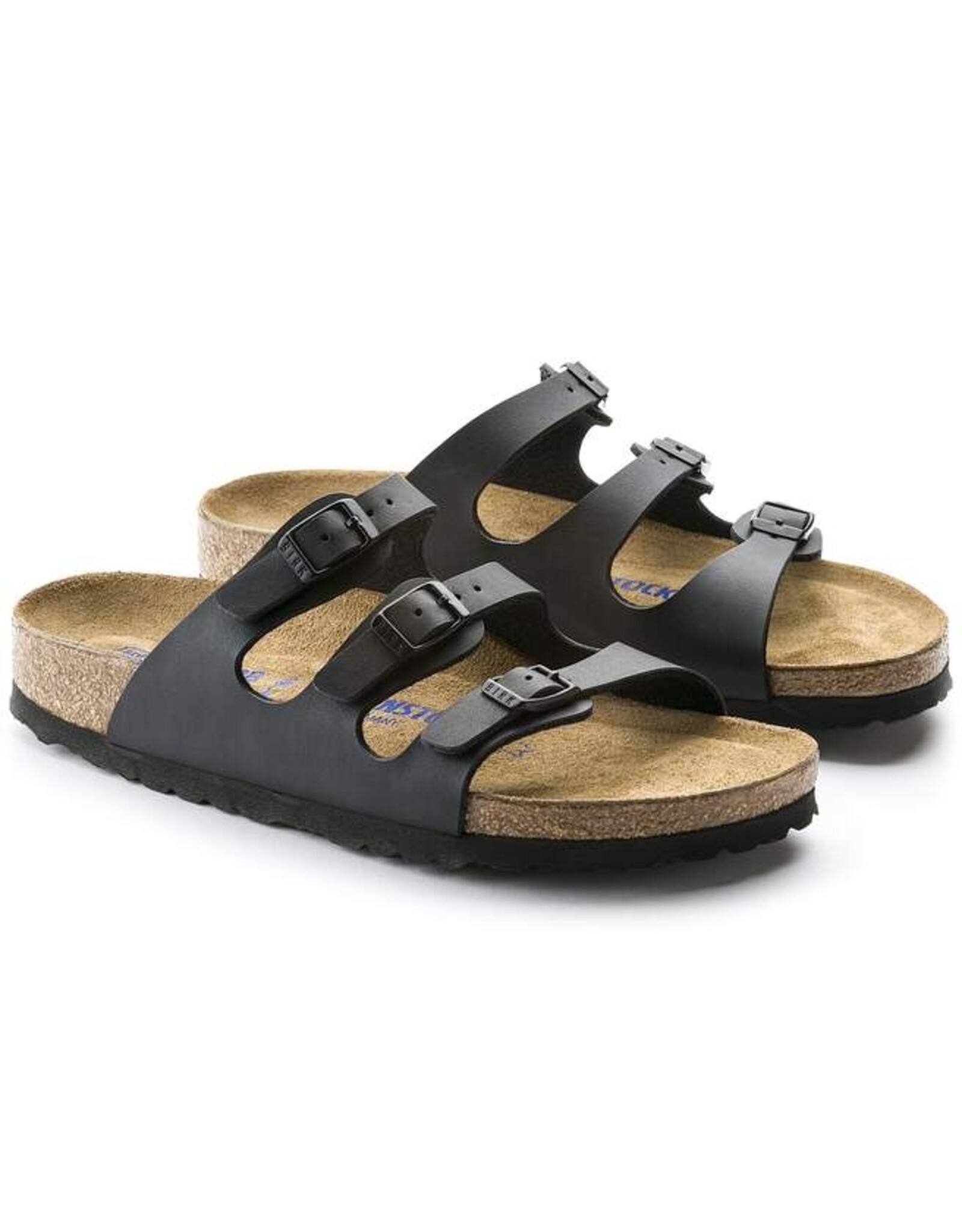BIRKENSTOCK FLORIDA SOFT FOOTBED BLACK BIRKO-FLOR NARROW SANDAL