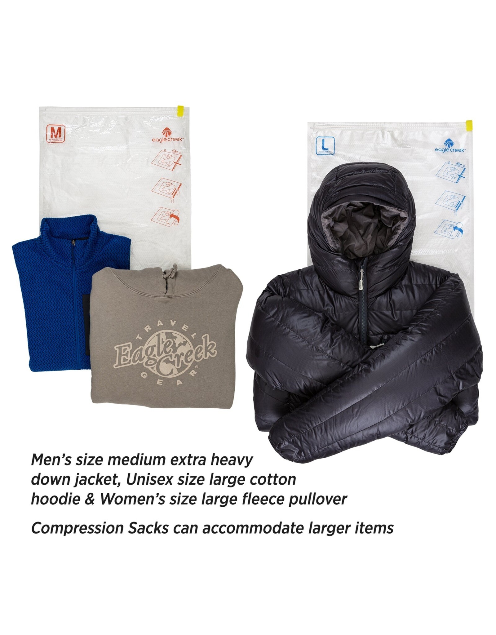 PACK-IT COMPRESSION SAC SET M/L CLEAR