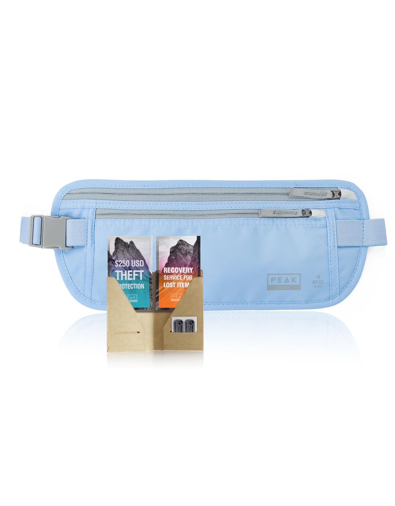 RFID BLOCKER MONEY BELT DLX TAN