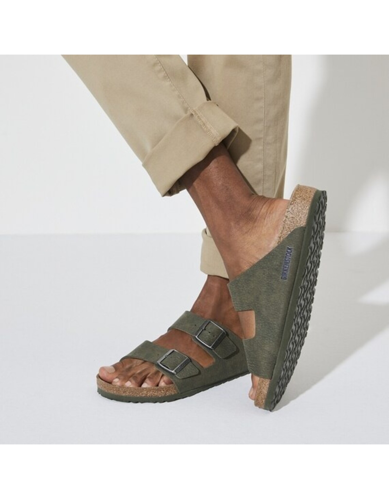 BIRKENSTOCK ARIZONA MF VEGAN DESSERT THYME SANDAL