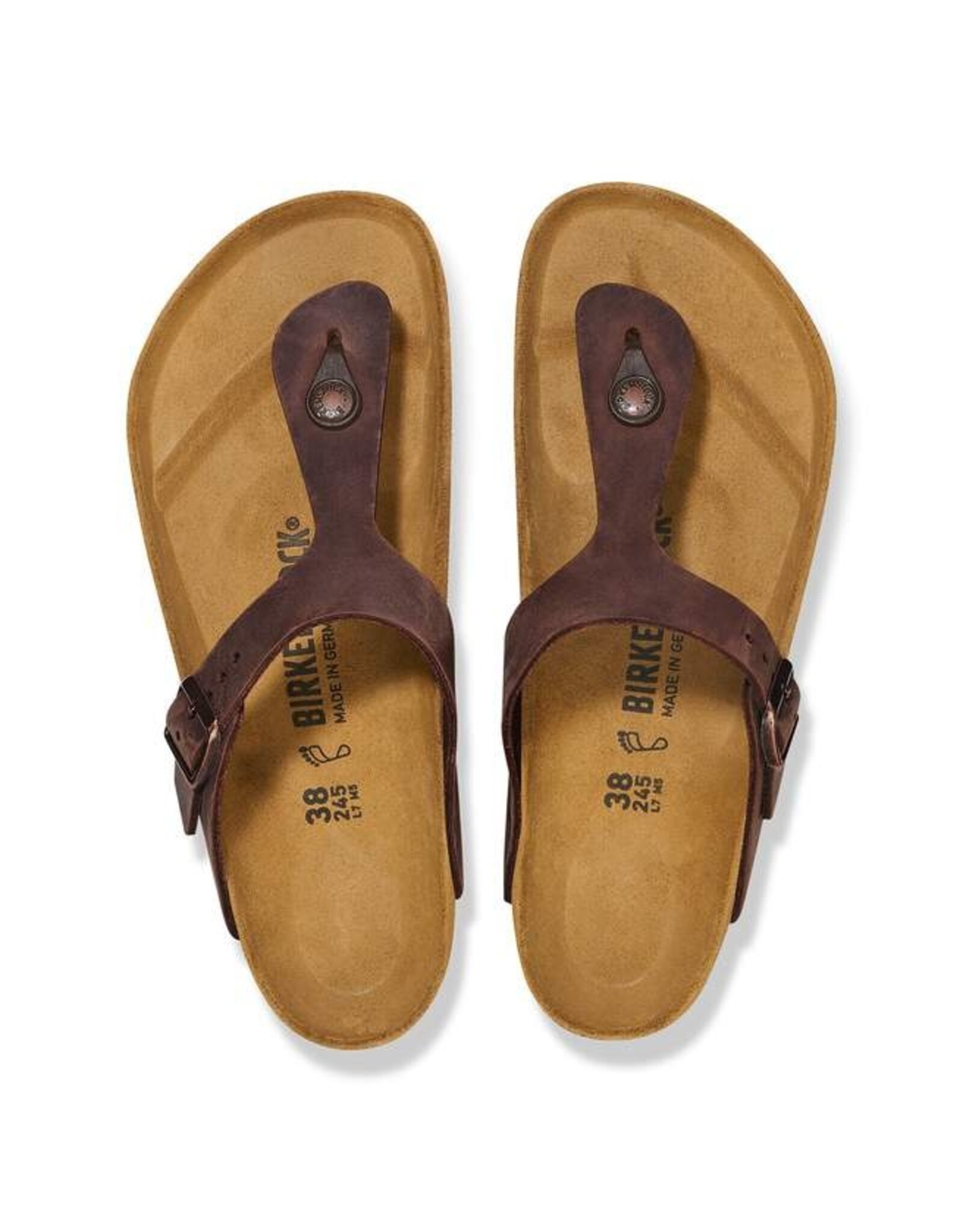 BIRKENSTOCK GIZEH HABANA OILED LEATHER SANDAL