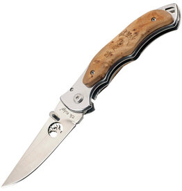 ELK RIDGE FOLDER KNIFE 4.25" LIMAPLE BURLWOOD