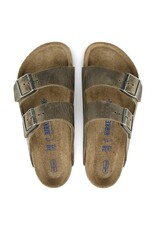 BIRKENSTOCK ARIZONA FL WB FADED KHAKI LEATHER SANDAL