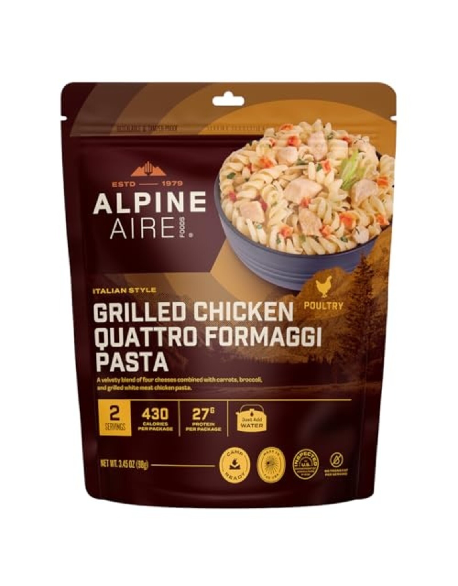 ALPINEAIRE GRILLED CHICKEN QUATTRO FORMAGGI PASTA
