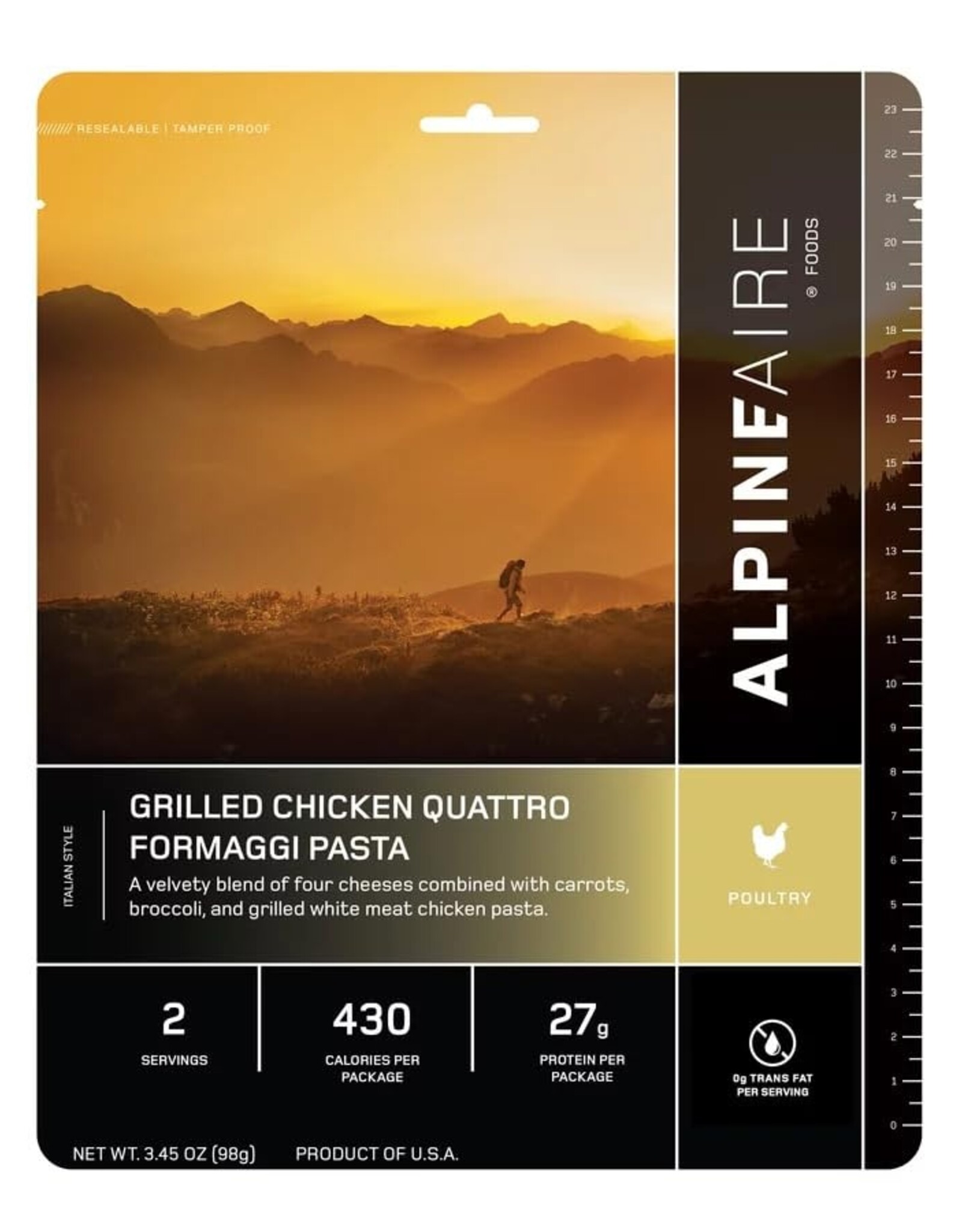 ALPINEAIRE GRILLED CHICKEN QUATTRO FORMAGGI PASTA