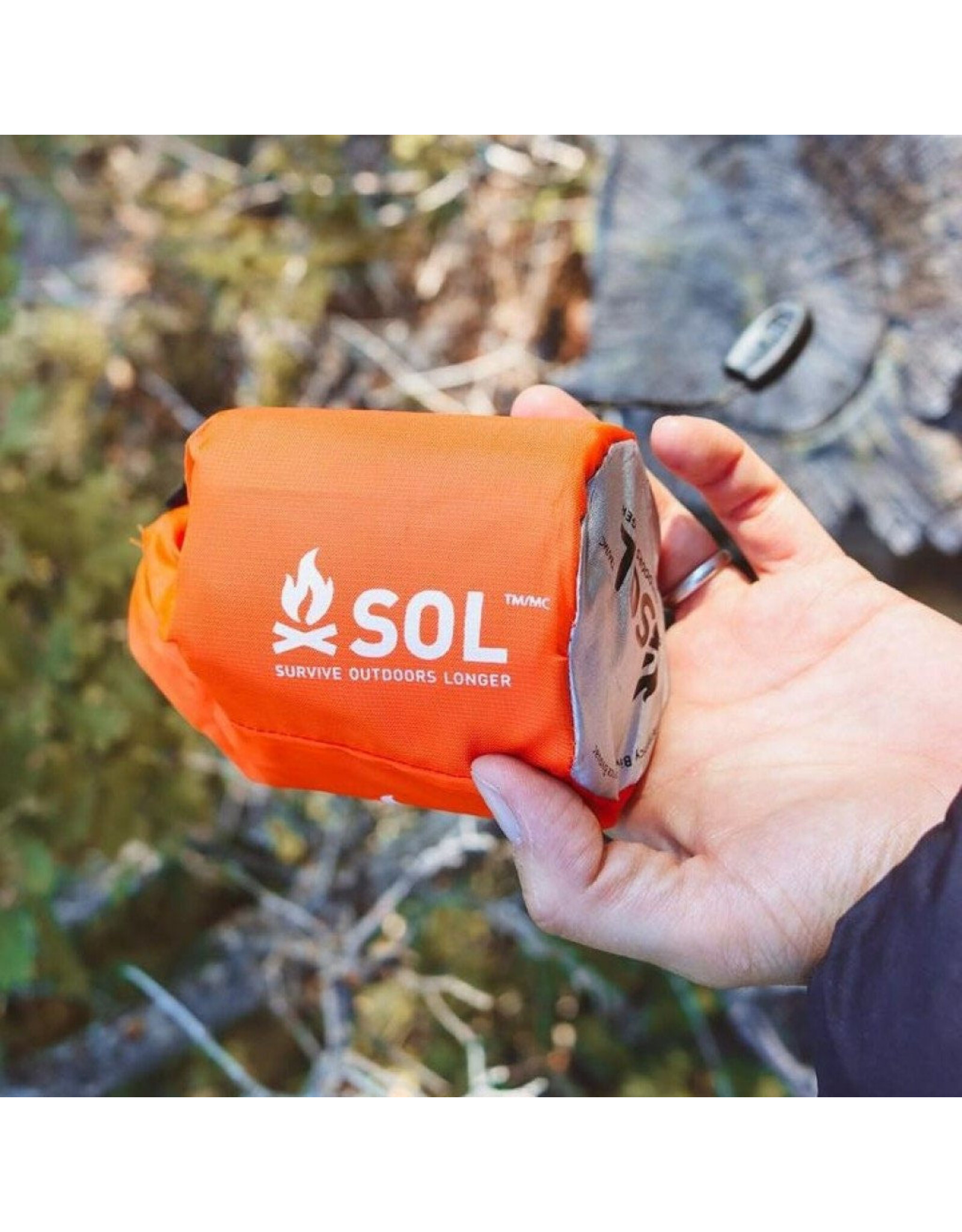 SOL THERMAL BIVY W/RESCUE WHISTLE - ORANGE