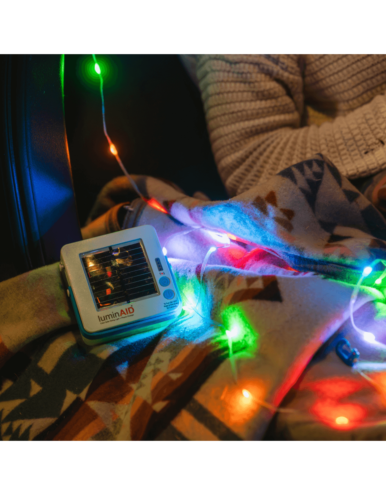 LUMINAID SOLAR STRING COLOUR PHONE CHARGER