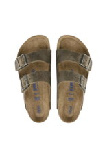 BIRKENSTOCK ARIZONA FL WB FADED KHAKI LEATHER SANDAL