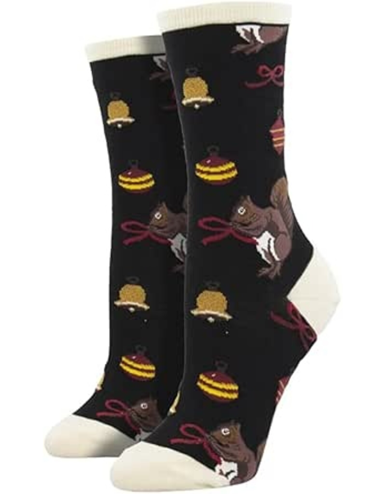 SOCKSMITH HAVE A SQUIRRELLY CHRISTMAS  BLACK