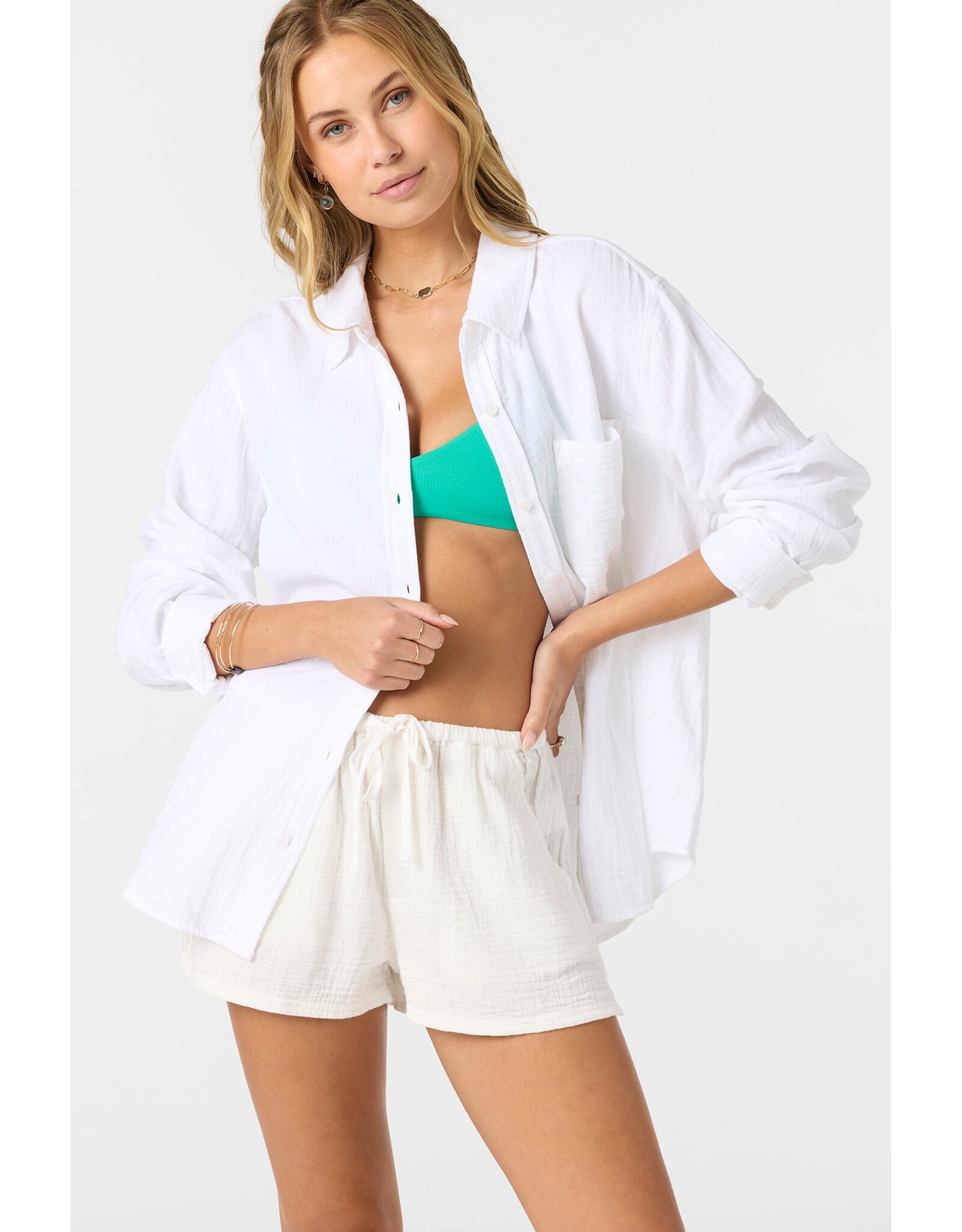 ONEILL WOMEN LENI RELAXED LS WOVEN SHIRT