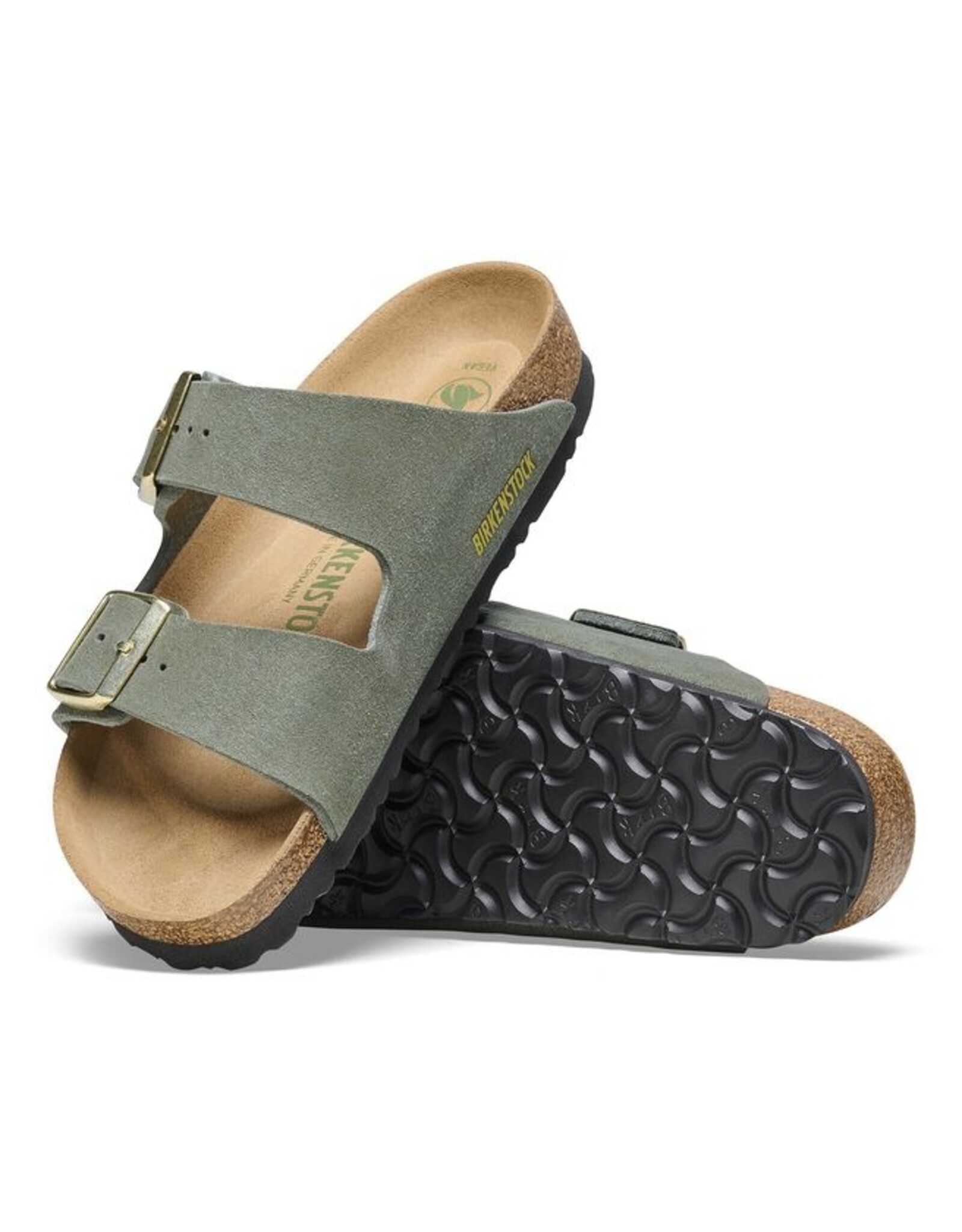 BIRKENSTOCK ARIZONA MF VEGAN DESSERT THYME SANDAL