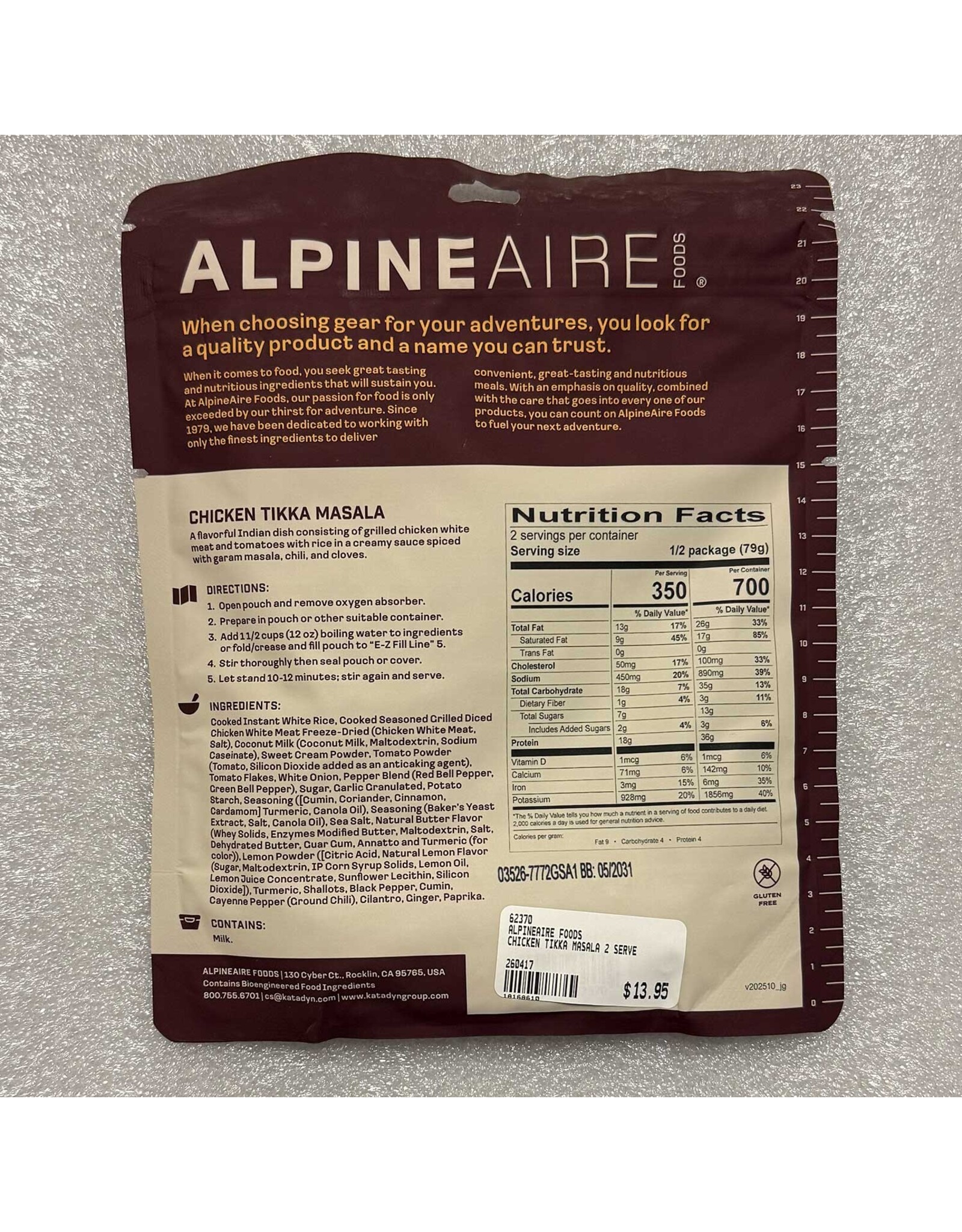 ALPINEAIRE CHICKEN TIKKA MASALA