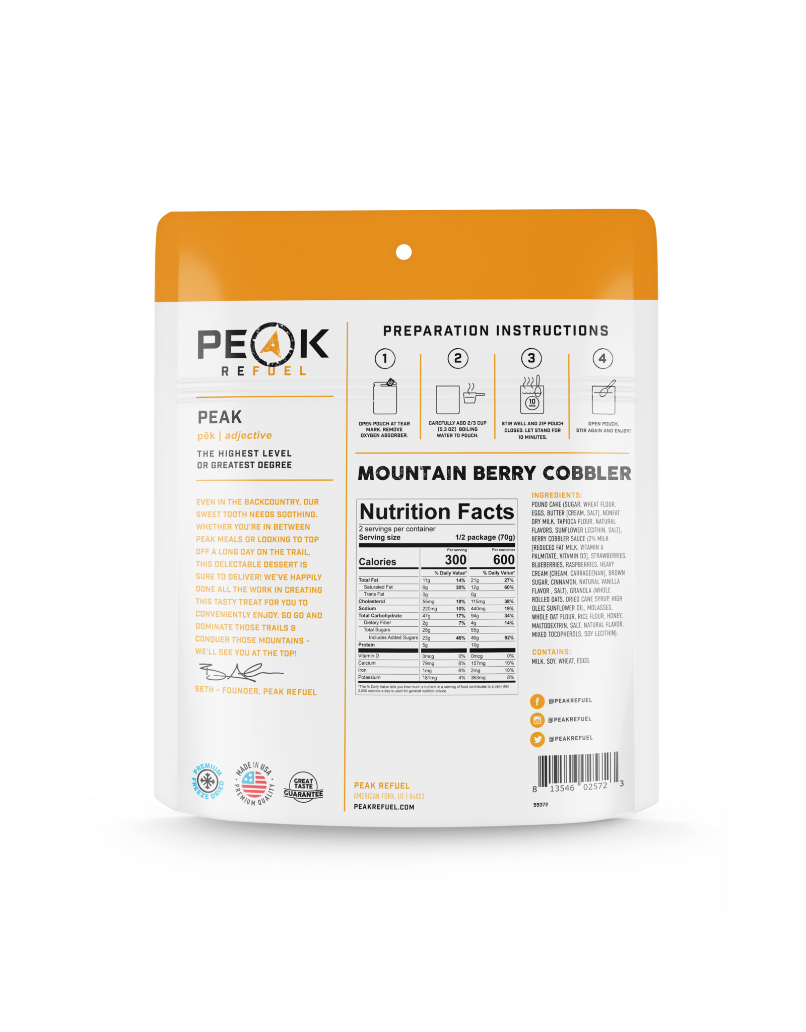 PEAK REFUEL MOUNTAIN BERRY COBBLER