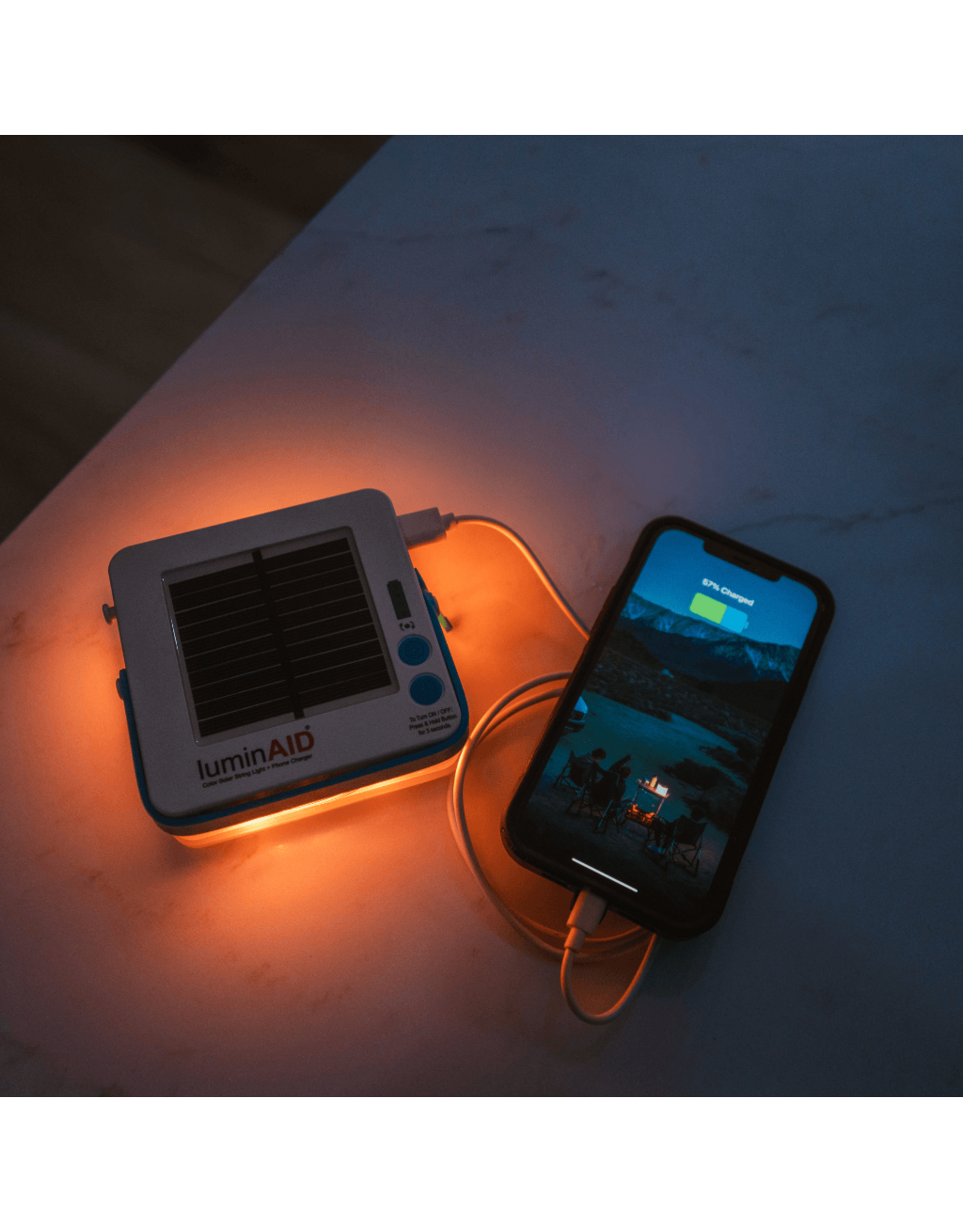 LUMINAID SOLAR STRING LITE PHONE CHARGER