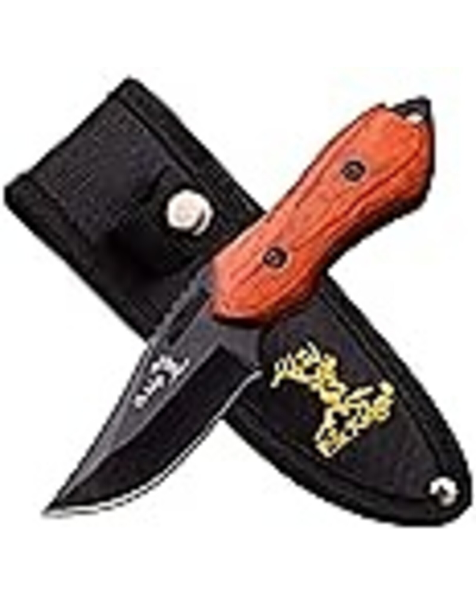 ELK RIDGE FIXED BLADE 8" FULL TANG BURLWOOD HANDLE