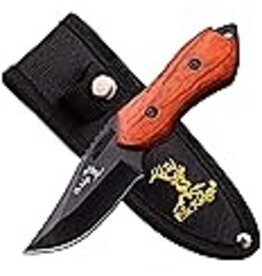 ELK RIDGE FIXED BLADE 8" FULL TANG BURLWOOD HANDLE