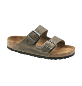 BIRKENSTOCK ARIZONA FL WB FADED KHAKI LEATHER SANDAL