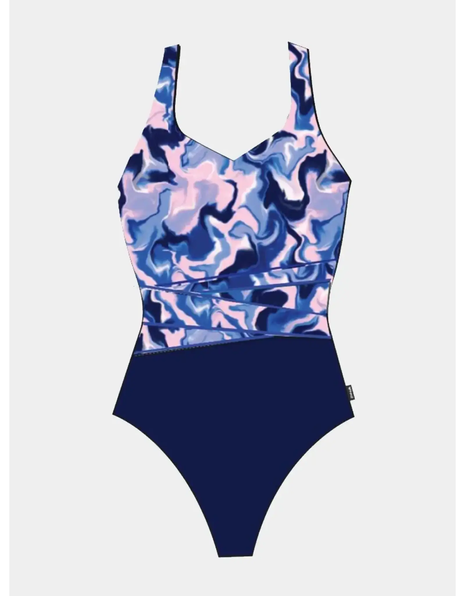WOMEN MARBLE SWIRL SPLICE SUIT