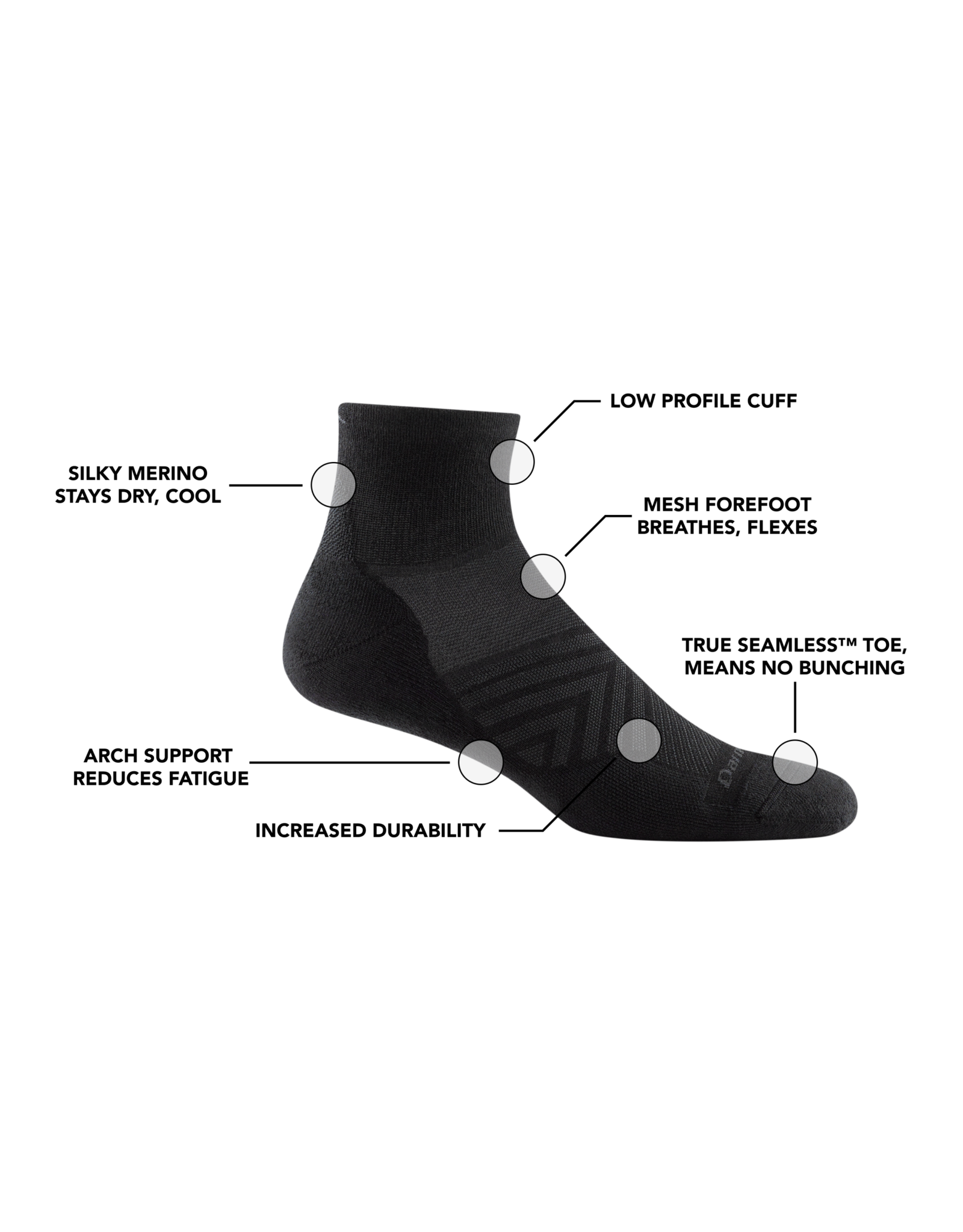 DARN TOUGH MENS RUN 1/4 SOCK UL CUSH