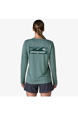 PATAGONIA WOMENS L/S CAP COOL DAILY SHIRT - BOARDSHORT LOGO
