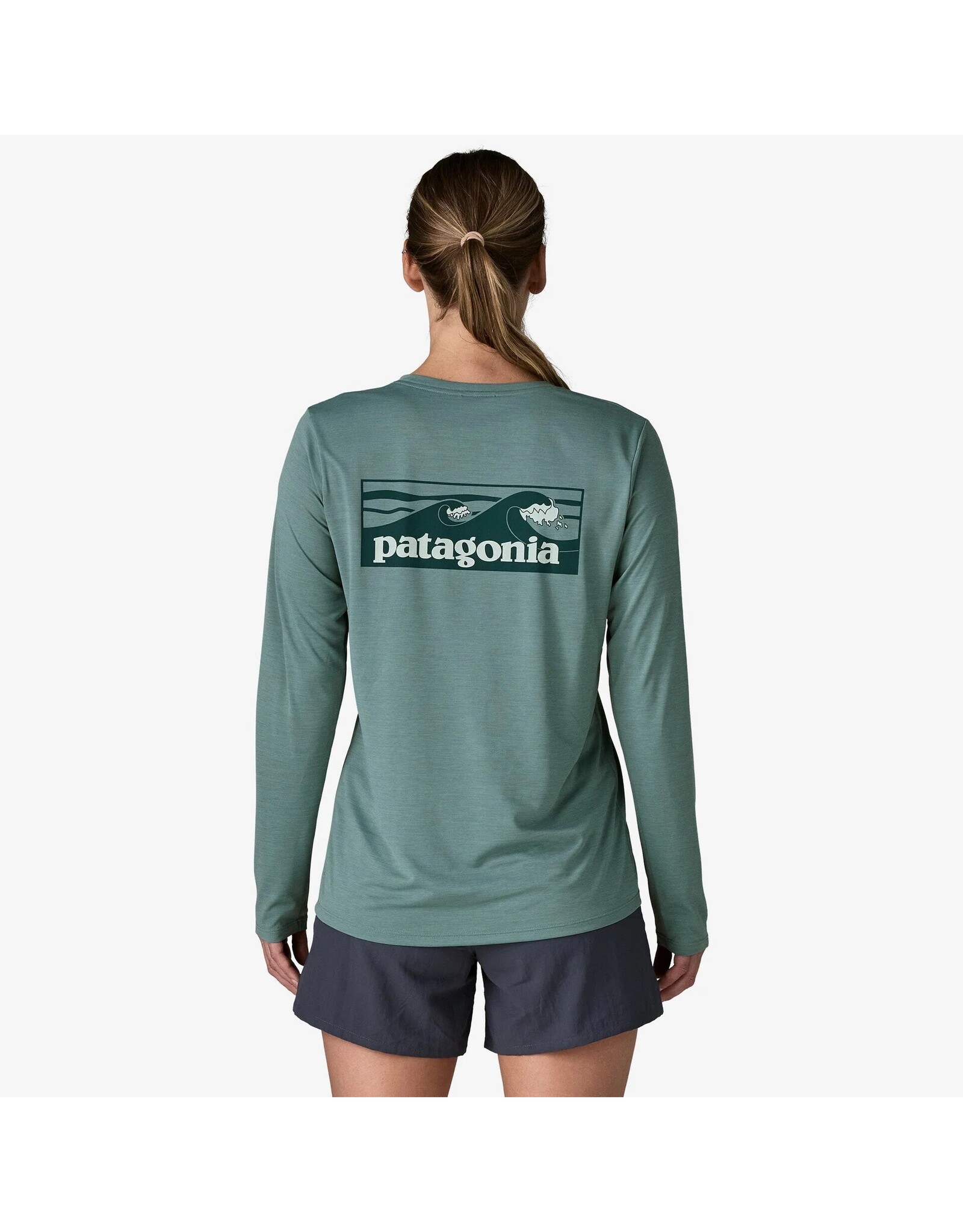 PATAGONIA WOMENS L/S CAP COOL DAILY SHIRT - BOARDSHORT LOGO