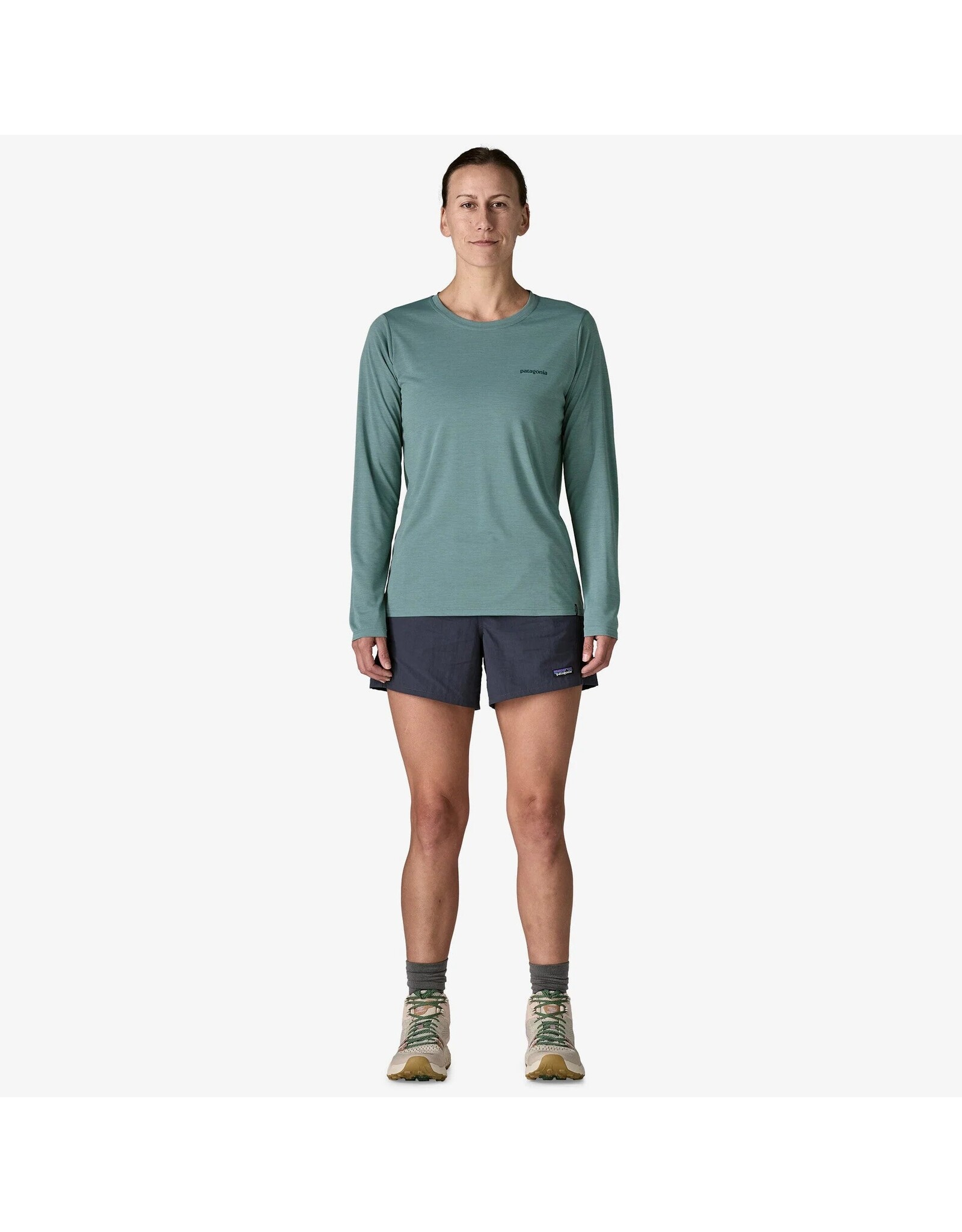 PATAGONIA WOMENS L/S CAP COOL DAILY SHIRT - BOARDSHORT LOGO