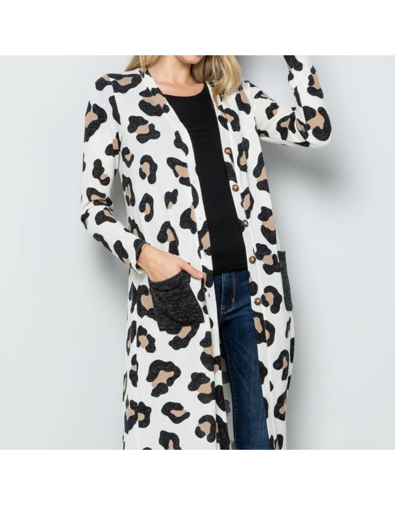 leopard cardigan with pockets