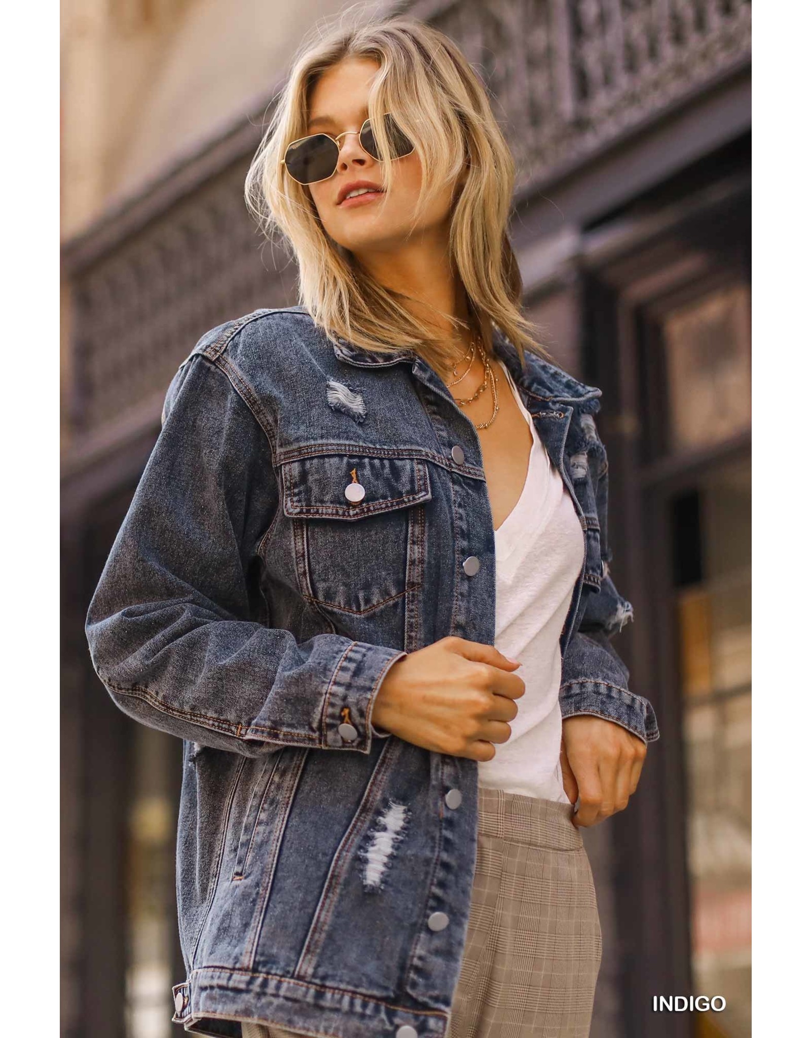 Odette Denim Jacket in Cassis Wash