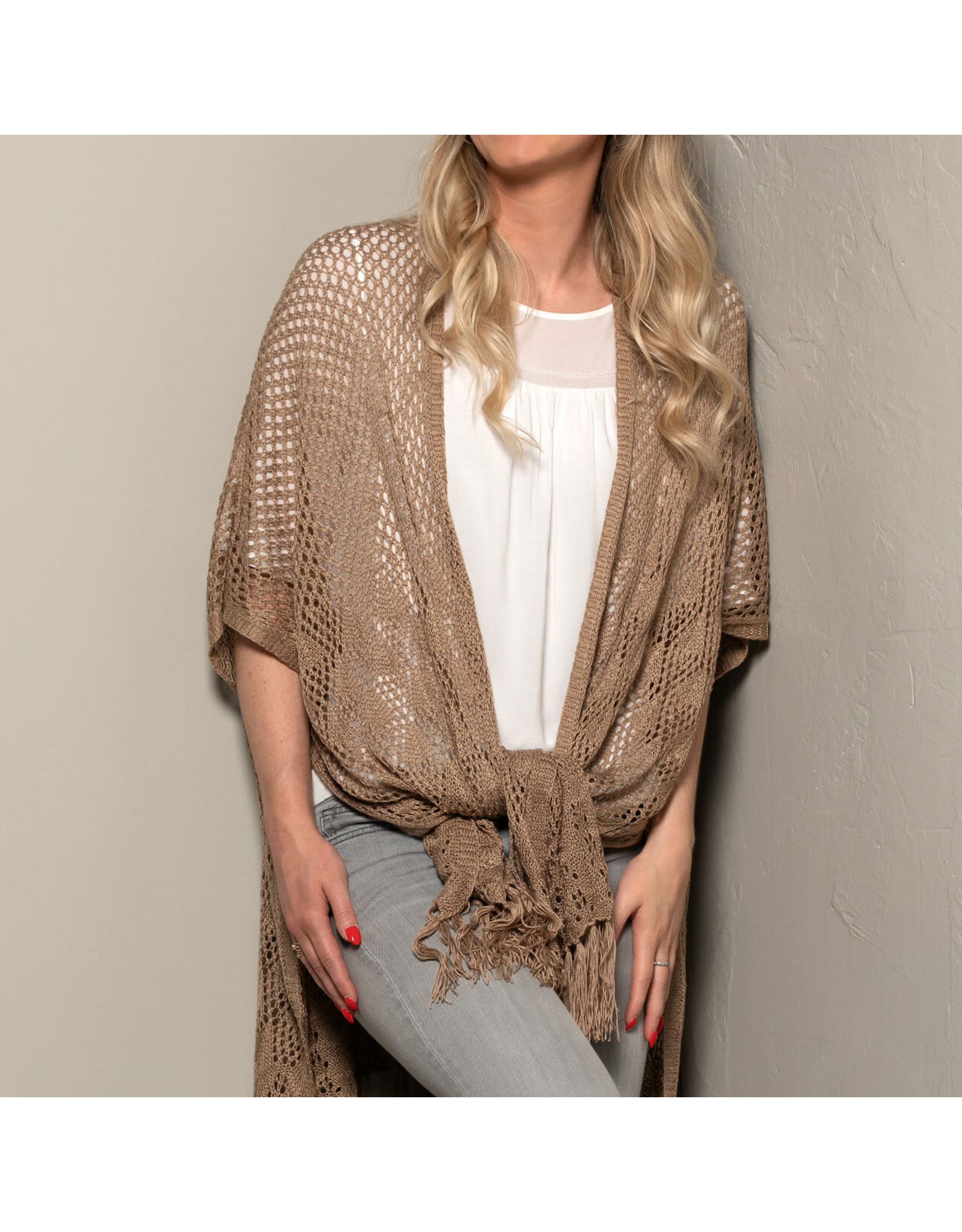 Crochet Taupe Duster