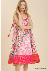 Umgee USA Spagetti Strap Floral Print Dress