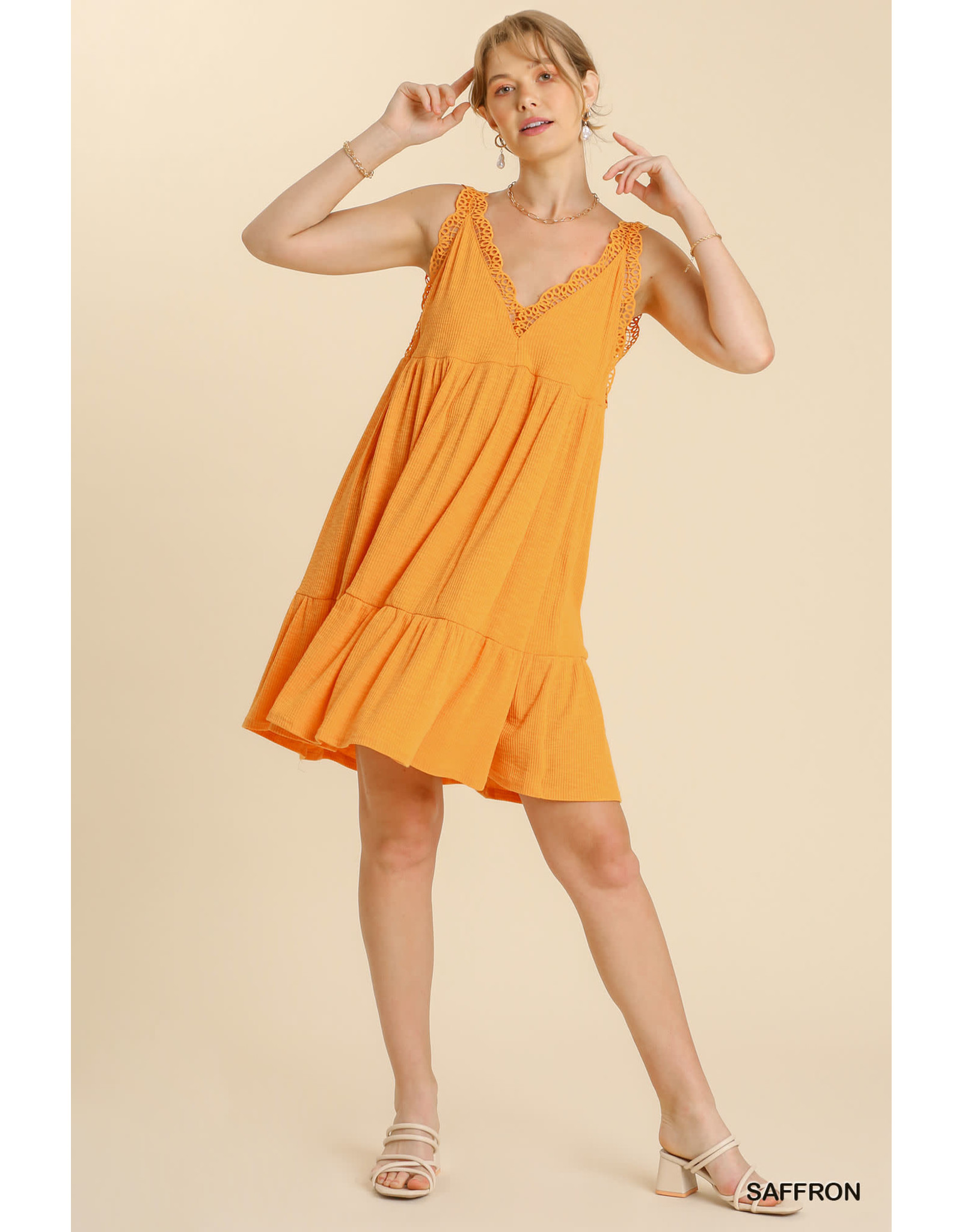 Umgee USA Saffron Crochet Sleeveless Dress