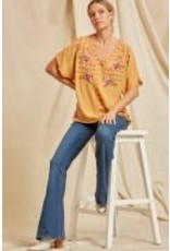Embroidered Dolman Top
