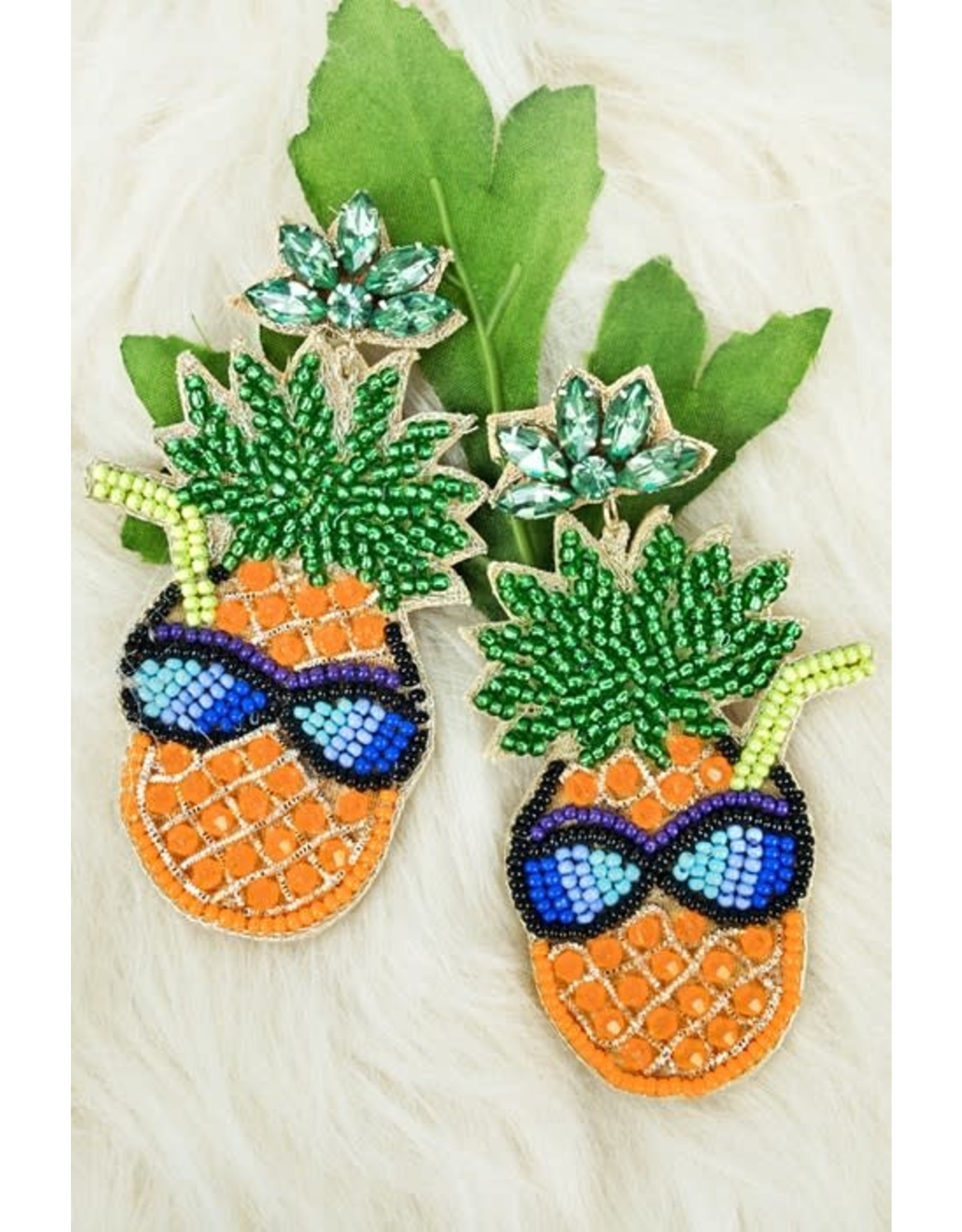 Cool Shades Pineapple Beaded Earrings