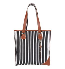 Tote- Rocco Striped B&W