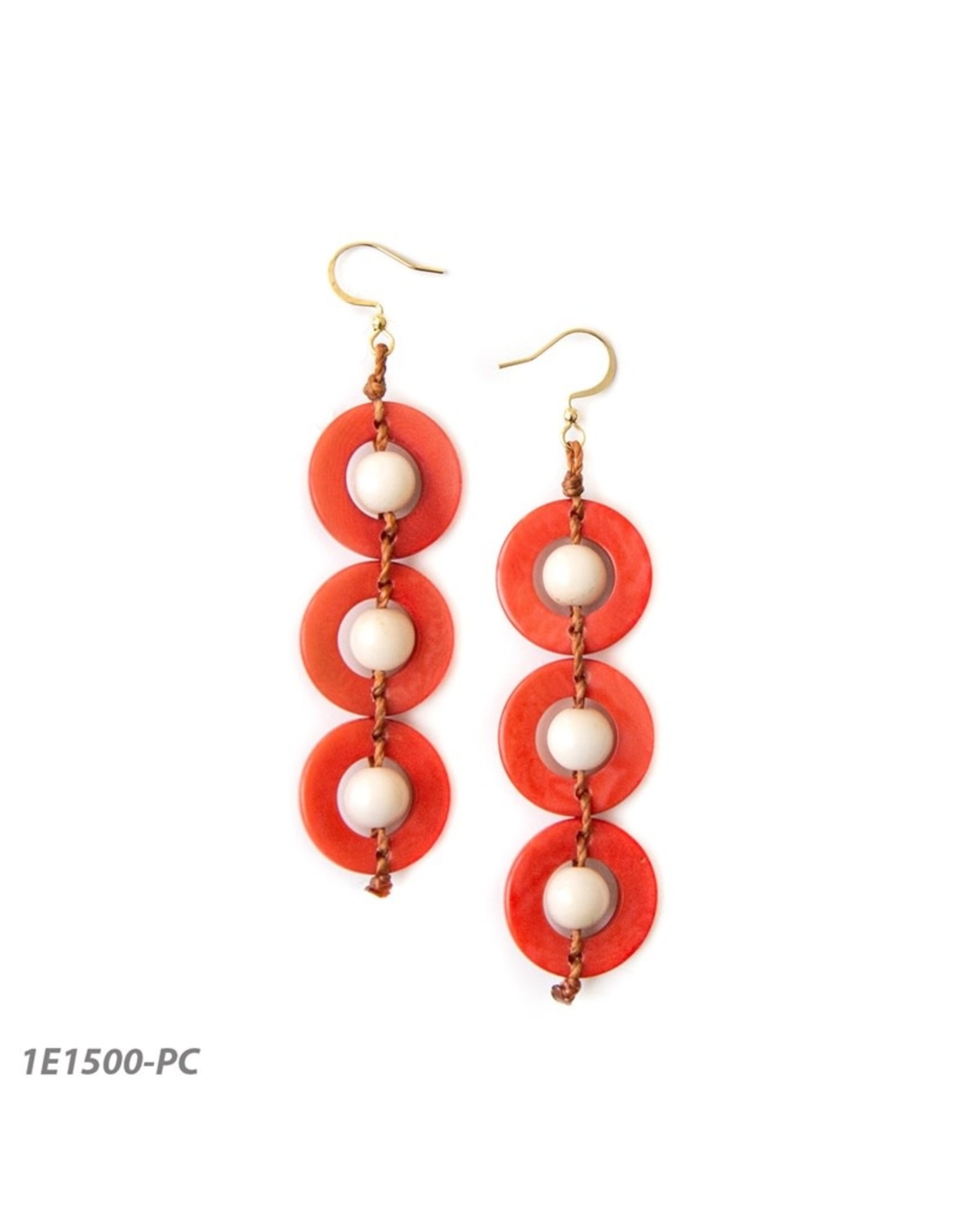 Tagua by Soraya Cedeno Poppy Coral Frida Earrings