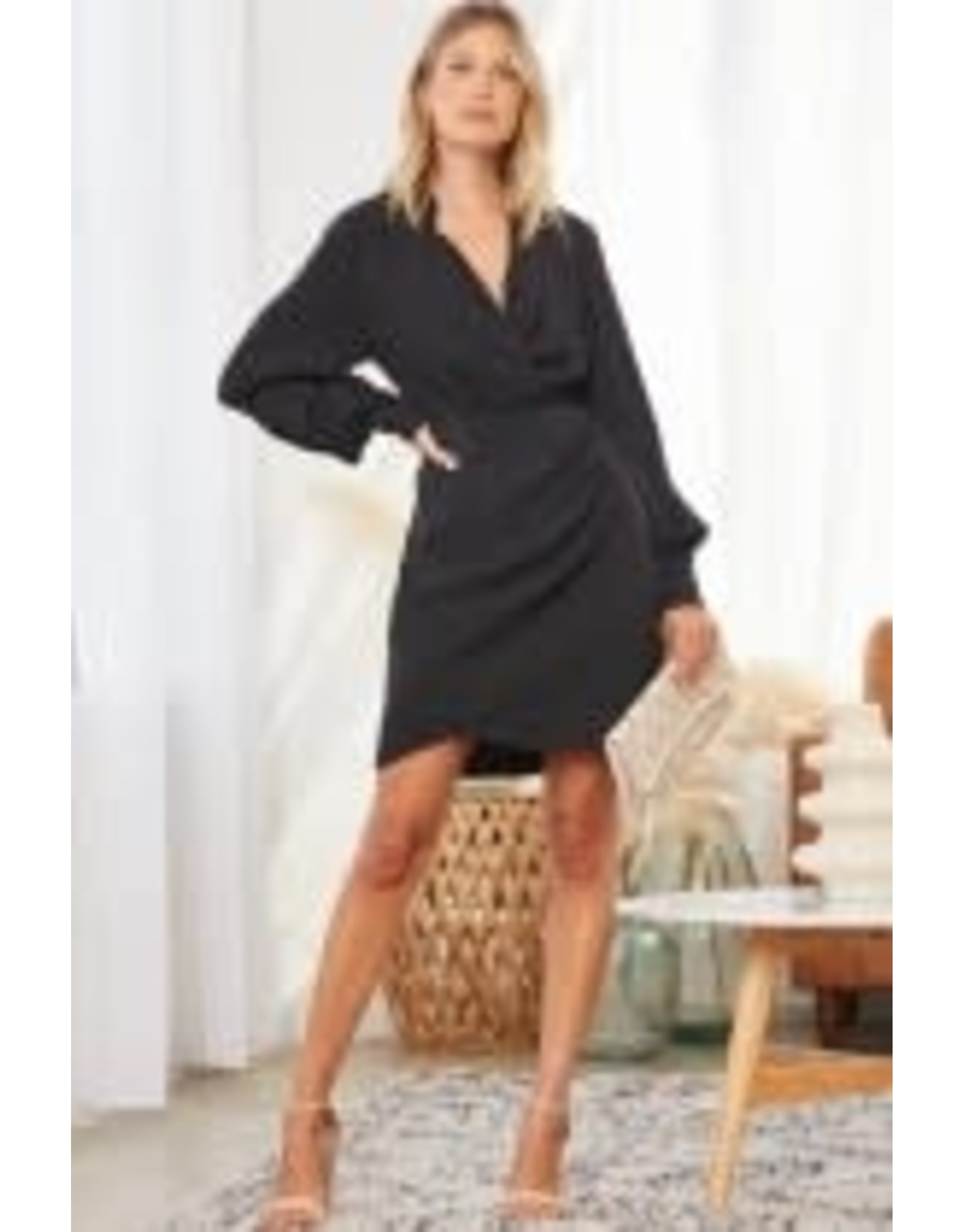 Andree  by Unit Black Sleek Shirt Dress