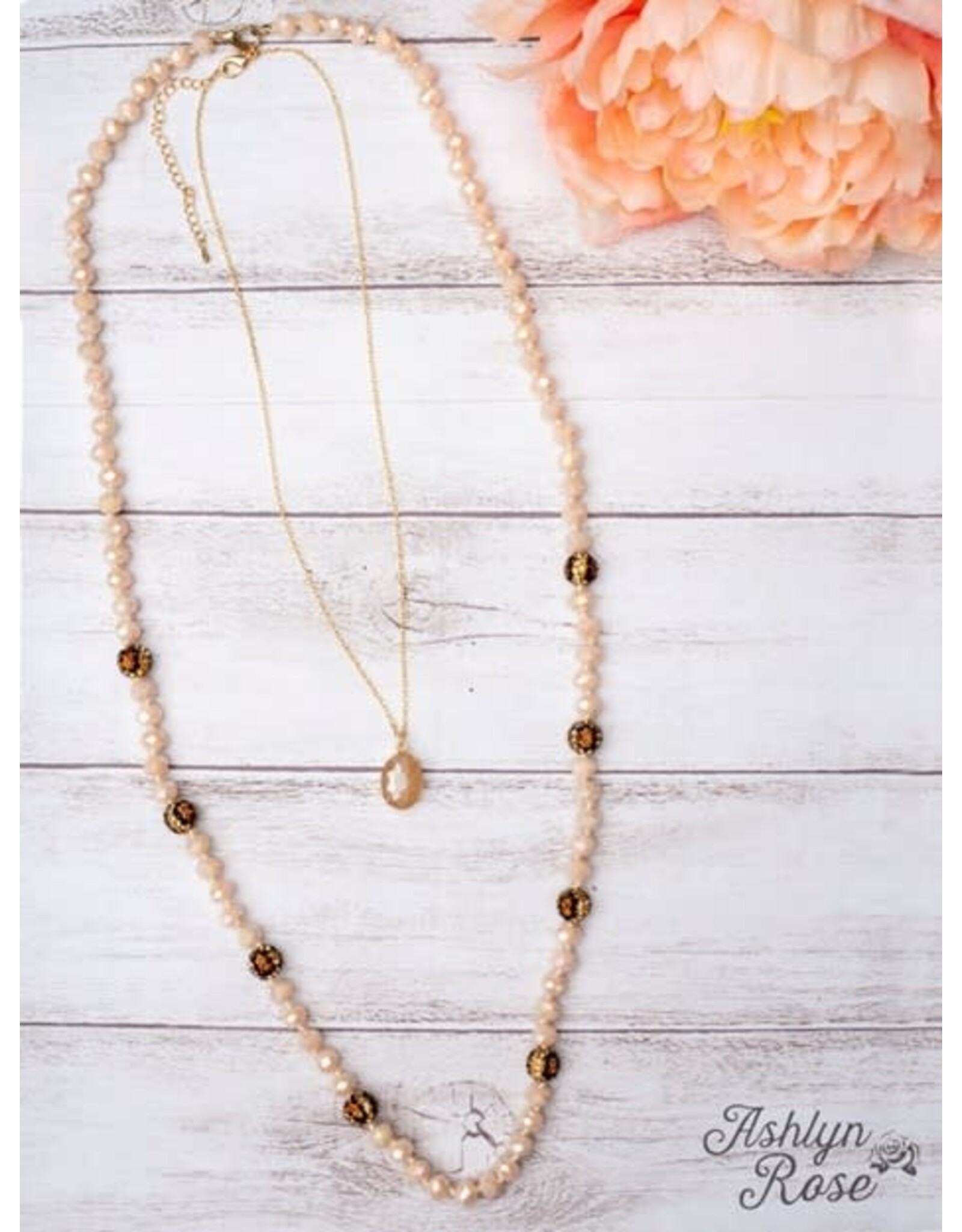 Ashlyn & Rose See Me Now Cream Crystal Layered Necklace