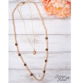 Ashlyn & Rose See Me Now Cream Crystal Layered Necklace