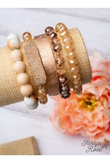 Ashlyn & Rose Palm Beach Mixed Beads Bracelets 5pc