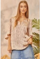 Champagne Flutter Sleeve Top