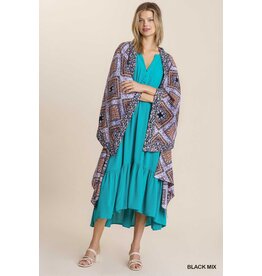 Mixed Print Kimono