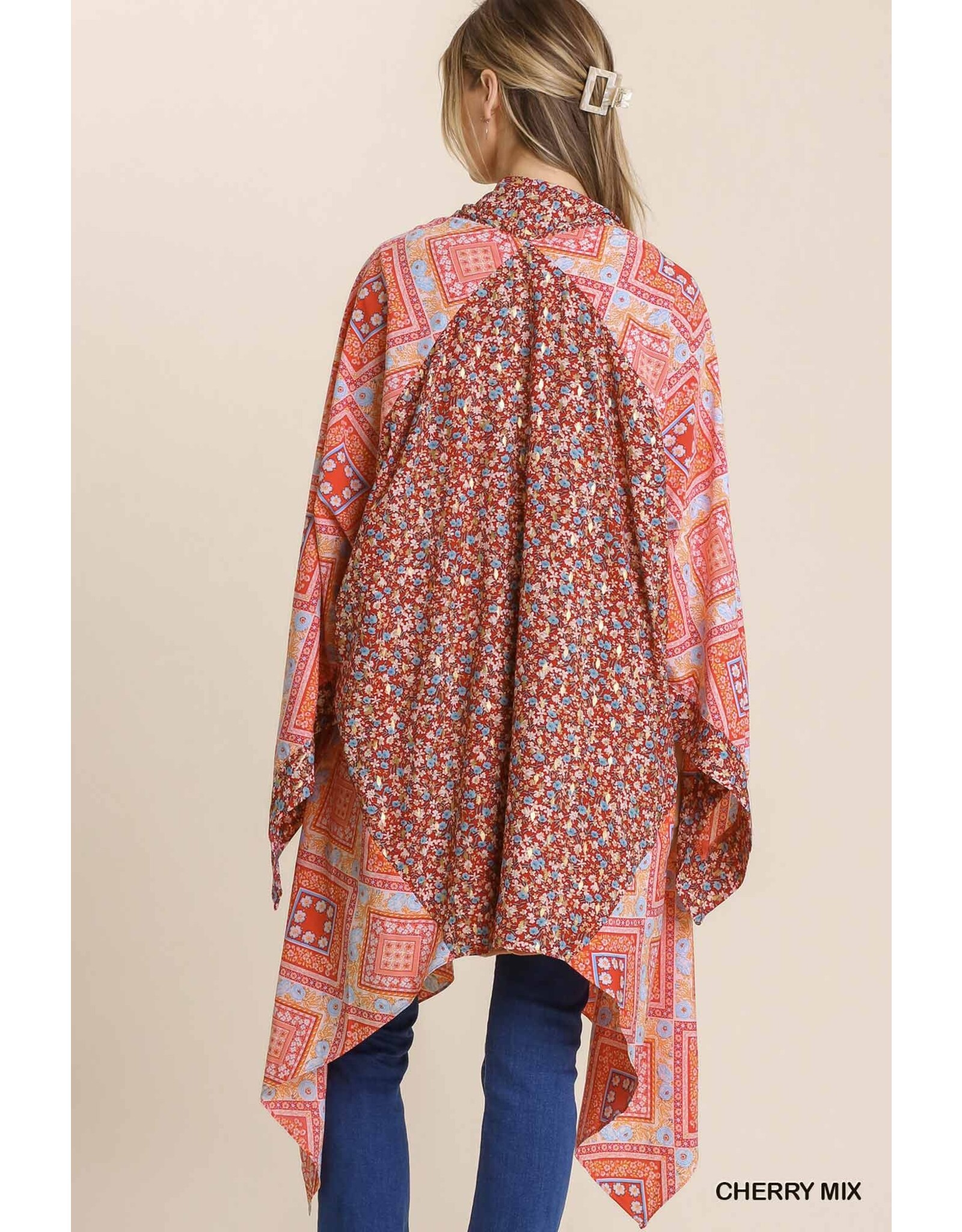 Mixed Print Kimono