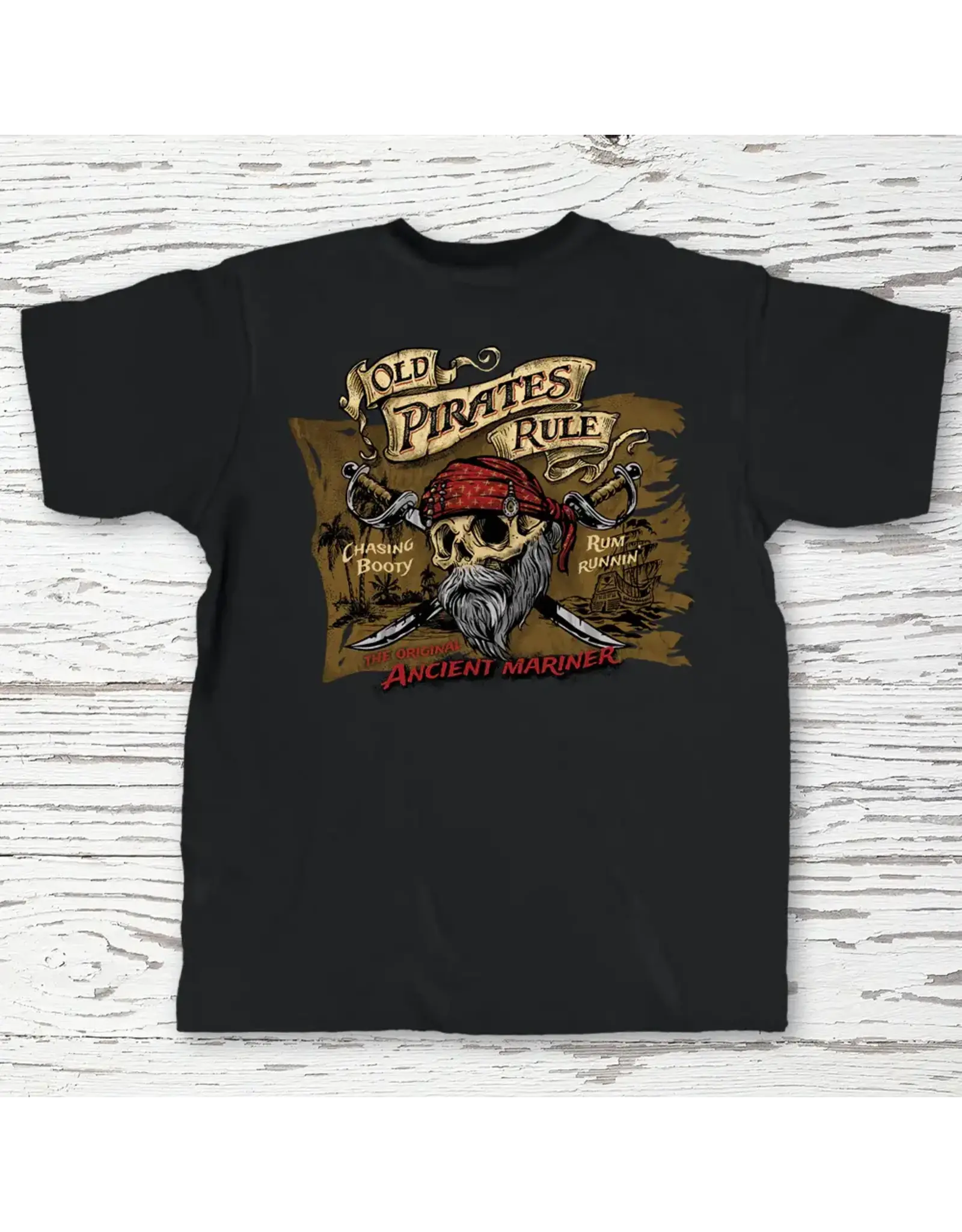 Old Pirates Rule Black T-shirt
