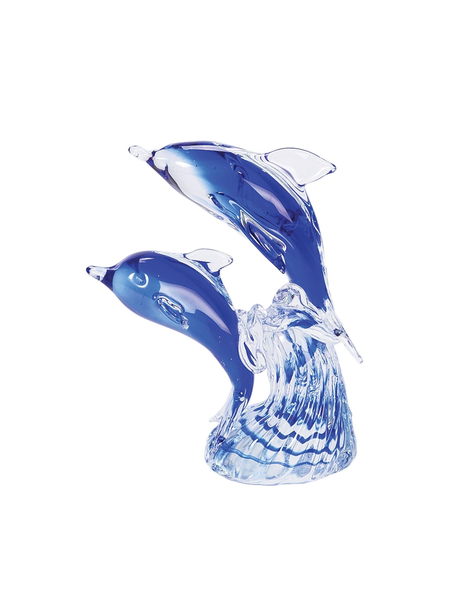 Glass Double Dolphin on Wave