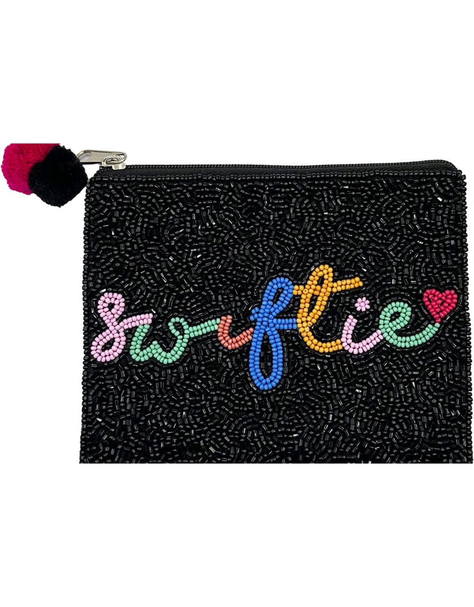 Black Swiftie Beaded Coin Purse